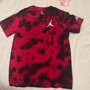 Red tie dye jordan shirt